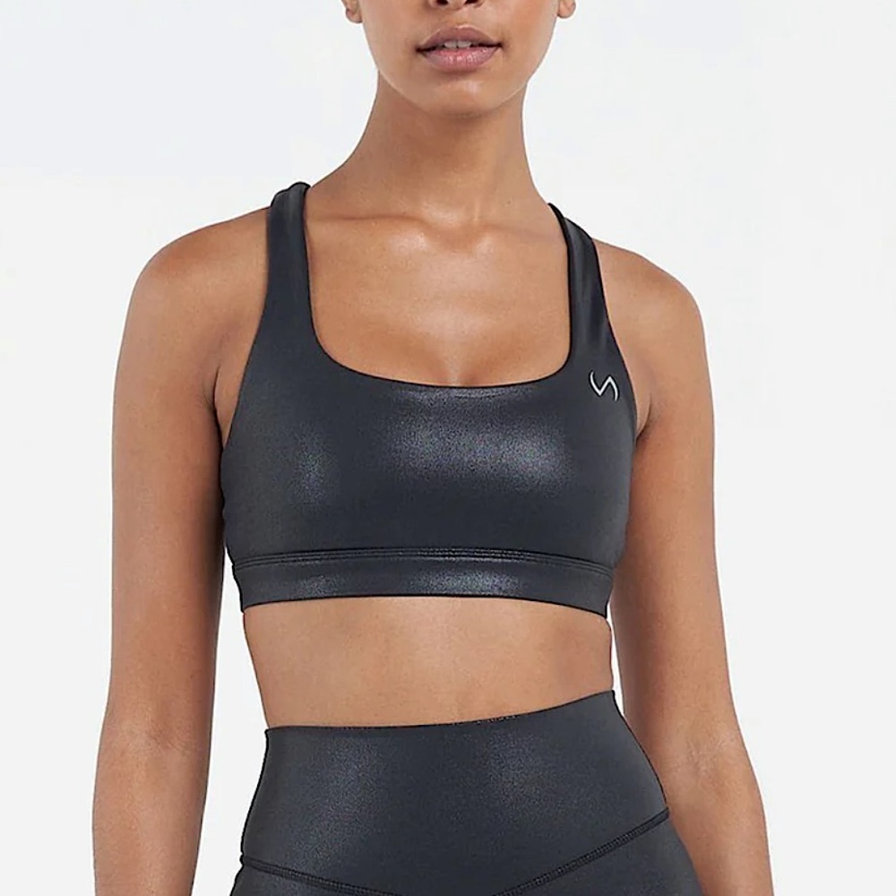 TLF Black Metallic Sports Bra